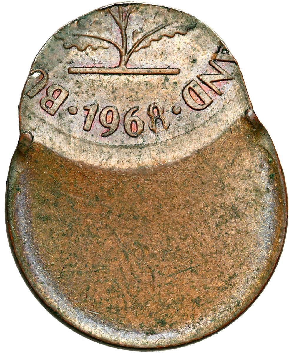 Niemcy. Fenig 1968 przesunięty stempel - DESTRUKT